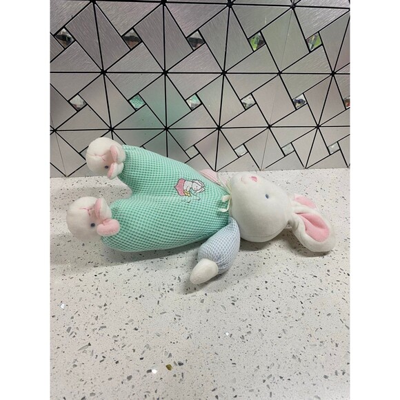 Vintage Carter’s Prestige Bunny Rabbit in Thermal Waffle Weave Fishing Plush Toy - Picture 3 of 9